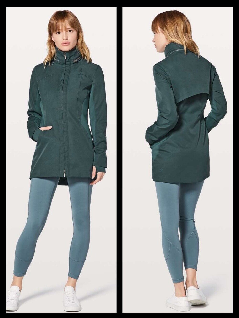 Lululemon Jacket 2 Womens Green Stowable Hood Wind Water Resistant Like A Glove